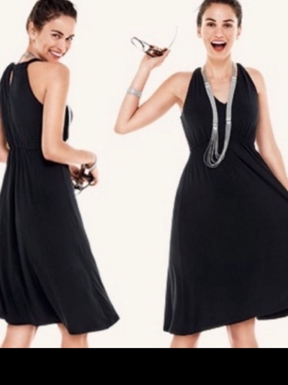 cAbi 5114 Womens Parker Dress Solid Black Jersey Sleeveless V-Neck